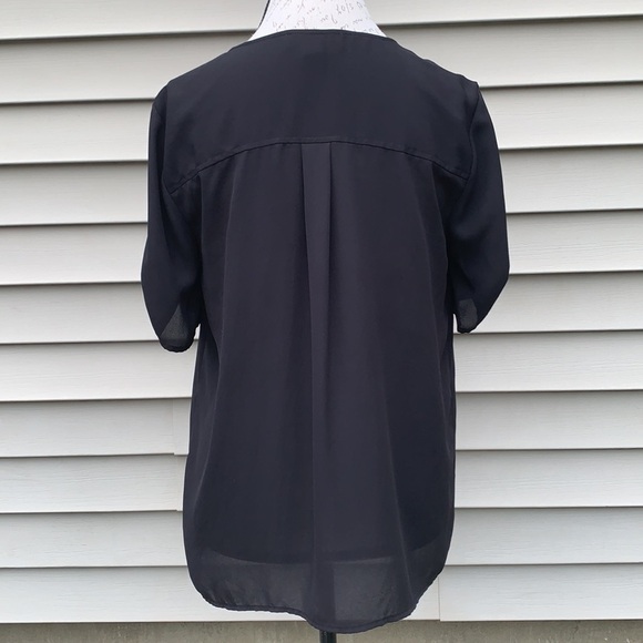 MICHAEL MICHAEL KORS Black Short Sleeve Zip-Up Top - Picture 7 of 12